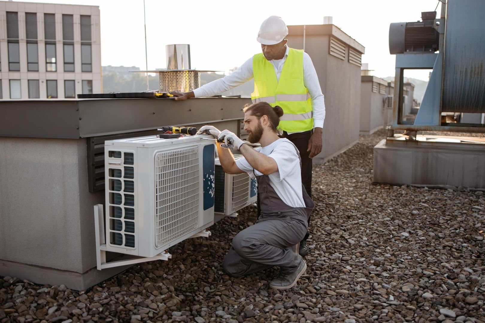 Commercial HVAC system installation
